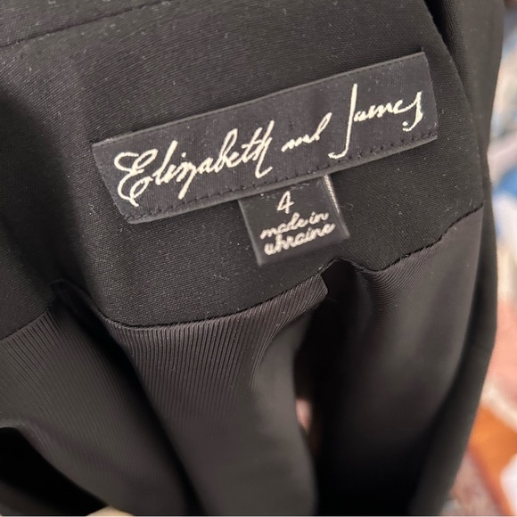 ELIZABETH & JAMES Black and White Colorblock Blazer SIZE 4 - Picture 9 of 10